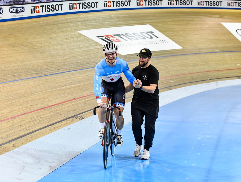 Reunited with coach Franck Durivaux
Photo Credit: Canadian Cyclist